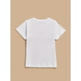 thumbnail image 2 of "Cuidado, Kindergarten, aquí voy" - Camiseta de algodón para niña con estampado de letras divertidas, manga corta, cuello redondo, cómoda e informal para el verano | Material suave y elástico, 2 of 6
