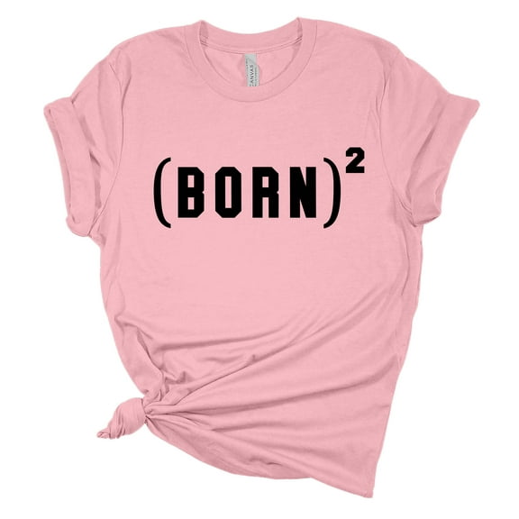 Womens Christian Tshirt Born Again Rebirth Jesus Christian Short Sleeve T-shirt Graphic Tee-Light Pink-xxxl