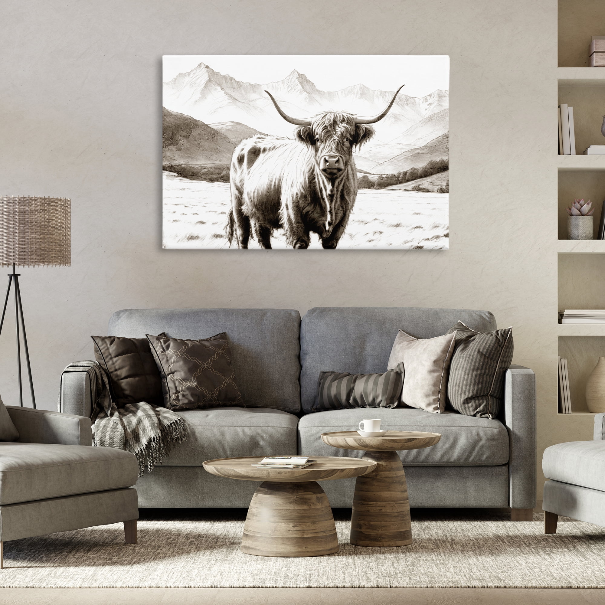 Stupell Industries Highland Sepia Sketch Canvas Wall Art, design by Kim Allen