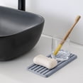 thumbnail image 4 of Almohadilla absorbente de agua de diatomita | Alfombra aislante de flores huecas para tazas Jabones Té | Cojín de mesa resistente al calor | Material de madera | Blanco Gris Verde | 40x10x1cm | 1, 4 of 4
