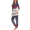 thumbnail image 2 of Renewold Christmas Aztec Ethnic Graphic Nightwear for Women Reindeer Size 6XL Crew Neck Pajamas Tracksuit Comfort Athletic Clothing Sleepwear Set of 2, 2 of 4