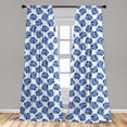 thumbnail image 5 of Ambesonne Floral Design Curtains, Watercolor Leaf Boho, Pair of 28"x84", Persian Blue White Grey, 5 of 5