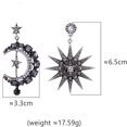 thumbnail image 3 of RV Pendientes de luna y sol, plata de ley con diamantes de imitación, pendiente punk, línea de oreja, pendientes largos asimétricos para mujeres, adolescentes, joyería, pendientes vintage bohemios dorados Sailing Electrónica, 3 of 4