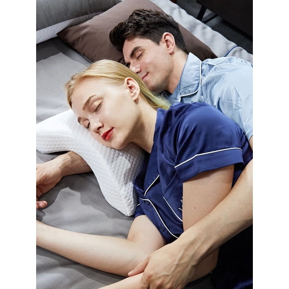 1pc Sleeping Pillow Couple Pillow Arm Pillow Slow Rebound Pressure Cuddle Pillow Memory Foam Travel Arched Shaped U Pillow