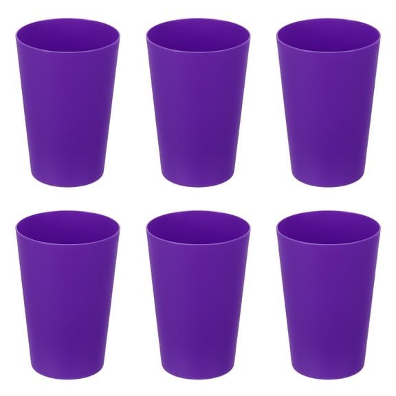 Uxcell 6 Pcs Plastic Tumblers, 8.8oz Reusable Drinking Glasses Unbreakable Water Tumblers for Home Office Outdoors Restaurant Water, Coffee, Milk, Juice, Tea, Purple