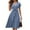 Sky Blue, variant on CIENVNSTG Long Dresses for Women Mid Length Dresses a Line Vestidos Slim Fit V Neck Short Sleeve Tight Waist Elegant Splice Lace Up Bow Summer Elegant Dress Red S