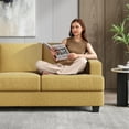 thumbnail image 3 of BLAZANT 3 Seater Sofa Oversize, 89" Extra Large Size Sofa Couch with Extra Deep Seats, Modern Loveseat Sofa, Comfortable Fabric, Easy to Install, for Living Room Apartment Lounge, Yellow, 3 of 7