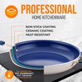 thumbnail image 3 of NutriChef 14" Extra Large Fry Pan - Skillet Nonstick Frying Pan with Silicone Handle, Ceramic Coating, Blue Silicone Handle, Stain-Resistant and Easy to Clean, Professional Home Cookware, 3 of 8