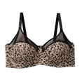 thumbnail image 4 of QASIEATN Women's Leopard Print V Neck Spaghetti Strap Bras Seamless No Underwire Bralettes Backless Underwear for Women, 4 of 5
