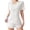 White, variant on ZVNAΖH Women's Ribbed Knit Pajama Set, Bow Detail Notch Collar Short Sleeve Top & Shorts, Summer Loungewear, S-XL