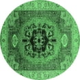 thumbnail image 1 of Ahgly Company Indoor Round Oriental Emerald Green Industrial Area Rugs, 7' Round, 1 of 4