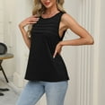 thumbnail image 4 of Women’s U-Neck Sleeveless Tank  Lightweight Pleated Basic Summer Top, 4 of 6