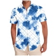 thumbnail image 1 of Tauxra Chemises Décontractées à Manches Courtes pour Hommes avec Poche, Blouse de Mode Imprimée Col Rabattu Hauts d'Été pour Hommes, 1 of 6