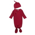 thumbnail image 1 of SUNSIOM Baby Ribbed Cloth Sleeping Bag, Solid Color Open Front Bunting with Cap, 1 of 7
