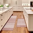 thumbnail image 2 of Boho Moroccan Kitchen Rug and Sets 2 Piece Non Skid Washable mat for Kitchen mats for Floor Farmhouse Black Bohemian Kitchen Decor (Red, One Size), 2 of 6