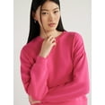 thumbnail image 3 of Scoop Women's and Women's Plus Ultimate Scubaknit Cropped Sweatshirt with Drop Sleeves, Size XS-4X, 3 of 5