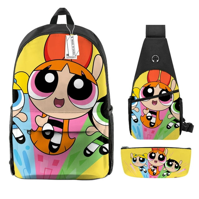 Set de mochilas Powerpuff Girls Blossoms Anime School, 3 piezas