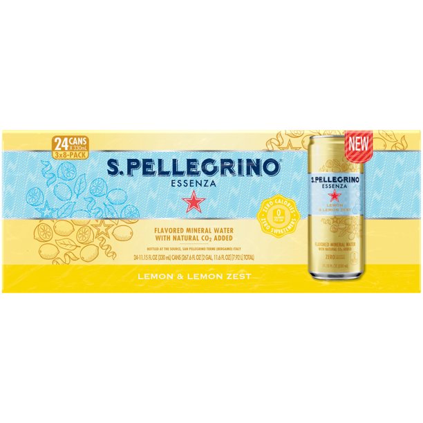 S. Pellegrino® Essenza Flavored Mineral Water Lemon & Lemon Zest Can 11