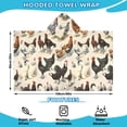 thumbnail image 2 of Beige Chicken Breed Pattern Hooded Bath Towel，60"x35" for Ages 3 To 12 Kids, Quick Dry Lightweight Soft Microfiber Hood Beach Towel Cover Up for Kids, 2 of 7