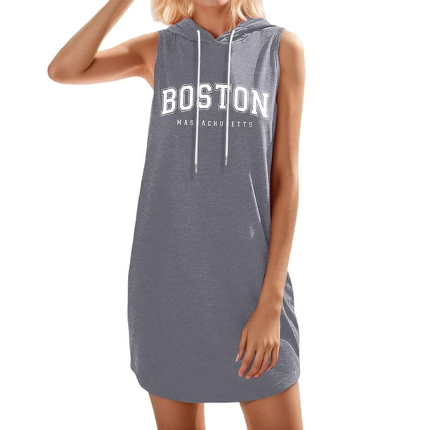 Vestido informal con estampado de letras para mujer: poliéster suave, versátil para ocasiones en casa y al aire libre