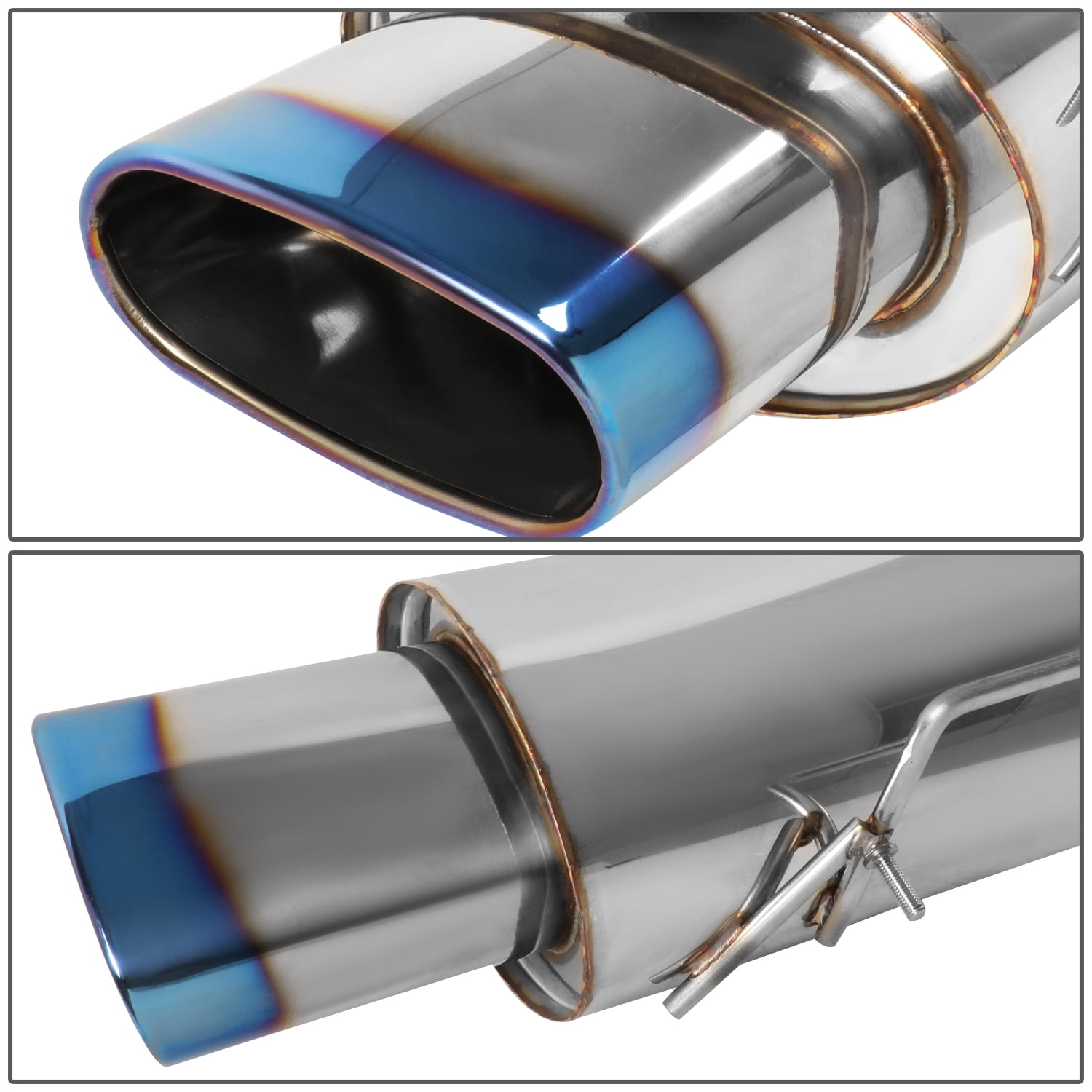 DNA Motoring CBE-NA02L4-OV-BT Nissan Altima Catback Exhaust System 5.75" X 3" Oval Burn Tip Muffler - L31 2.5L QR25DE