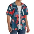 thumbnail image 4 of Disketp Men's Hawaiian Colorful Mushrooms Print Shirts Button Down Holiday Beach Shirts-Large, 4 of 7