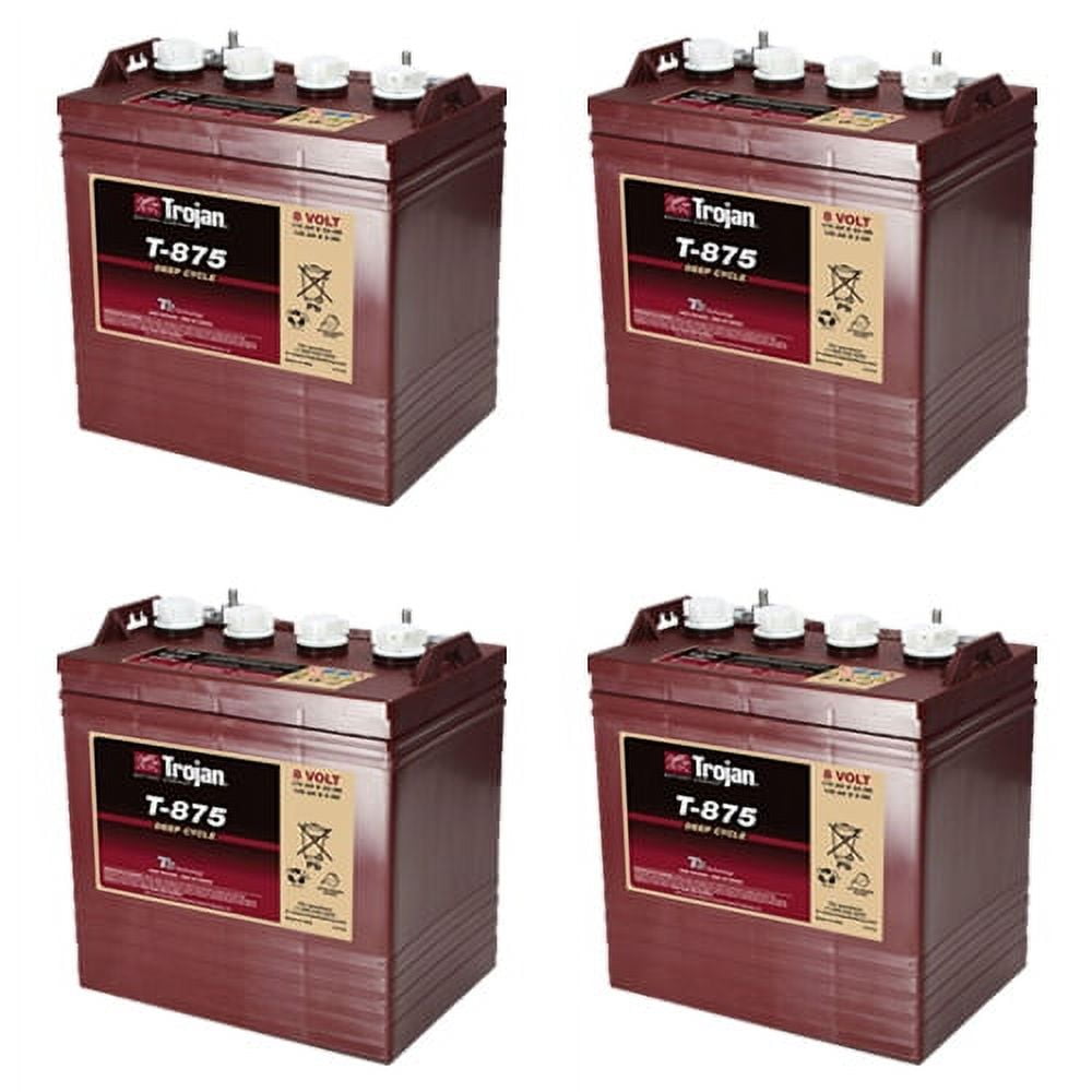 Trojan T-875 8V 170Ah Flooded Lead Acid GC2 Deep Cycle Battery x4