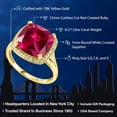 thumbnail image 2 of Gem Stone King 10K Yellow Gold Red Created Ruby and White Created Sapphire Halo Engagement Ring for Women (8.27 Cttw, Cushion 12MM, Gemstone July Birthstone, Size 5 to 9), 2 of 5