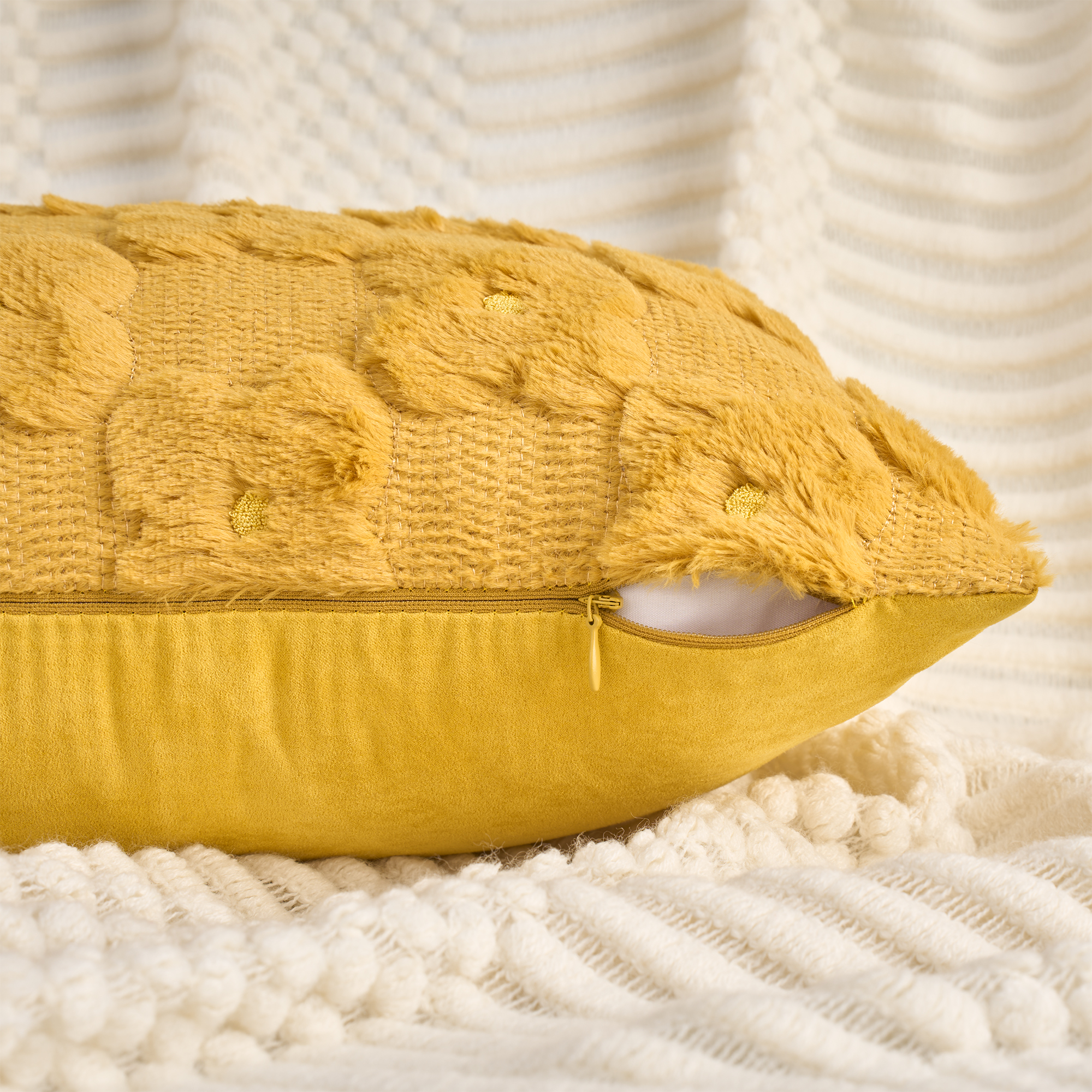Unique Bargains Cute Daisy Embroidery Pillow Covers Pack of 2 Ginger 20" x 12"