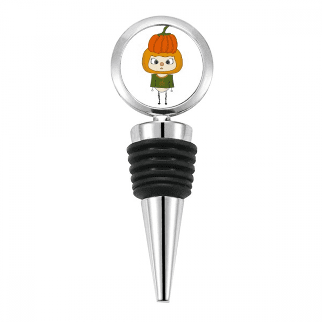 Vegetable Pumpkin Holloween Orange UU Bottle Stopper Stainless Steel Rubber Reusable