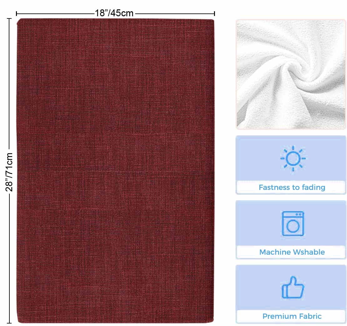 Dark Red Microfiber Kitchen Towel, Farmhouse Burlap Solid Red Color Modern Linen Texture Soft Absorbent Dish Towels, Quick Drying Washable Dishcloths for Kitchen Cleaning, Drying Dishes, 18x28 Inches