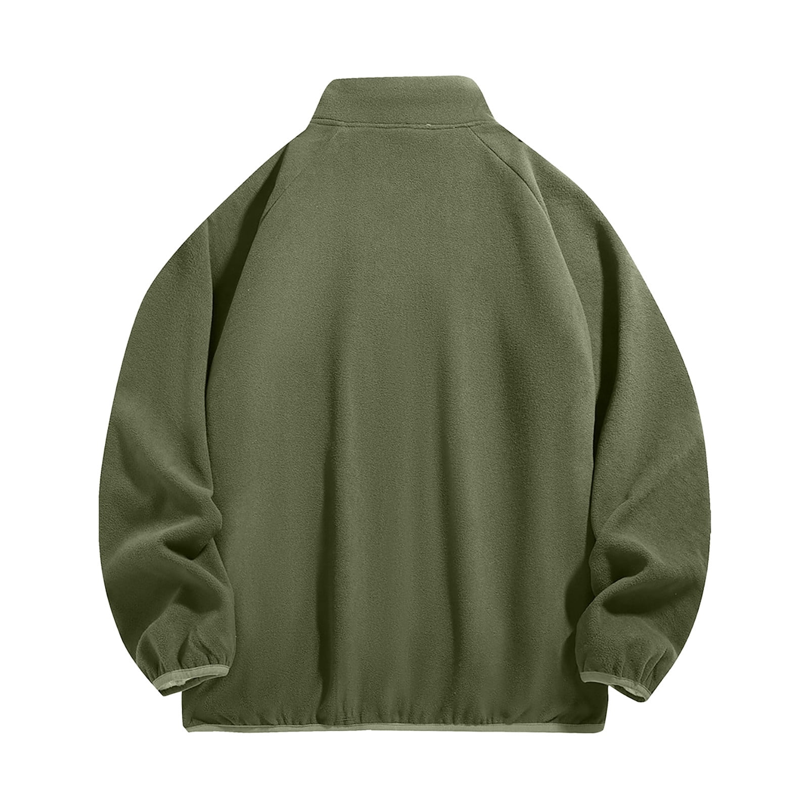 Lovzfmll Men's Reversible Fleece Jacket, Solid Color Stand Collar