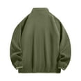 thumbnail image 6 of Zedker Men's Polar Fleece Jacket Lightweight Full Zip Jackets Outdoor Hiking Casual Soft Warm Coat With Pockets Green L, 6 of 10