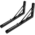 thumbnail image 3 of Juego de 2 soportes de estante plegables de metal para montaje en pared, soporte de estante de pared industrial, soporte plegable para banco de trabajo, garaje, cocina, 3 of 5