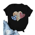 thumbnail image 2 of Hauts d'Été pour Femmes 2023 Chandail pour Femmes Amour Imprimé Léopard T-shirt à Manches Courtes Hauts, 2 of 4