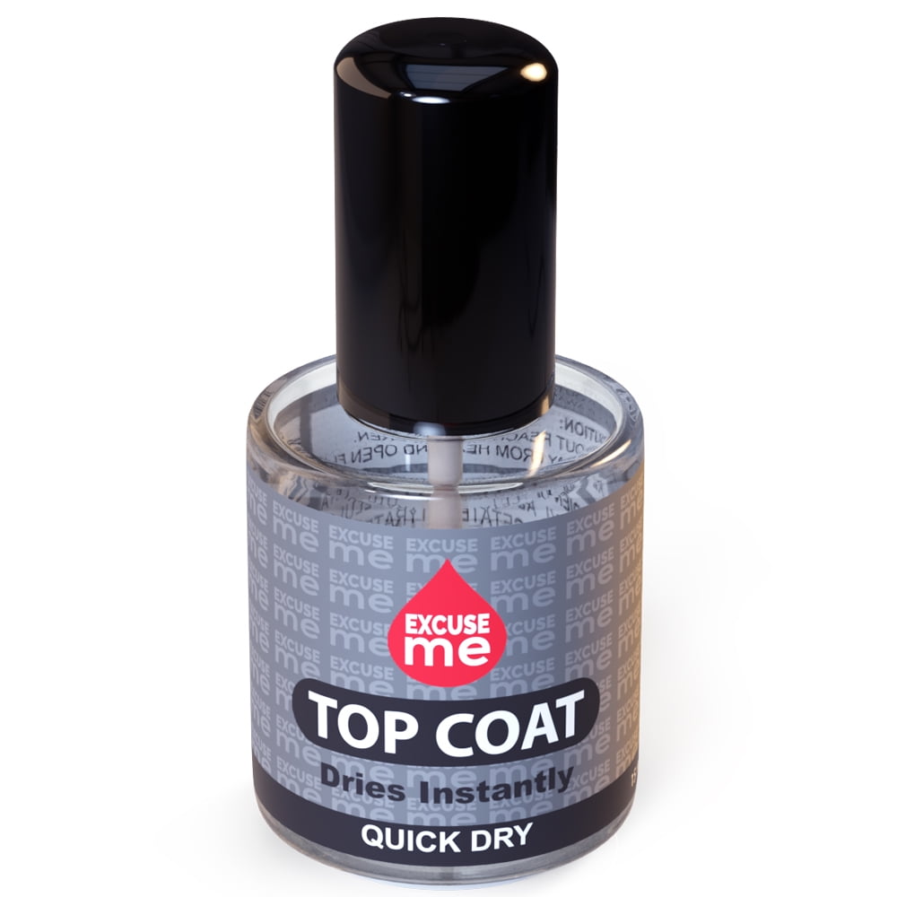 Excuse Me Quick Dry Fast Drying Super Shiny Nail Polish Top Coat oz 15ml Excuse Me Quick Dry Fast Drying Super Shiny Nail Polish Top Coat oz 15ml