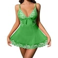 thumbnail image 3 of Ujnder Women's Nightgown Lace Bodysuit with Shapewear Alluring Sheer Green XL, 3 of 4