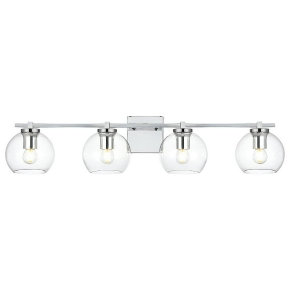 Living District Juelz 4 Light Chrome And Clear Bath Sconce