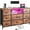 Brown, variant on EnHomee Dressers for Bedroom TV Stand with 8 Drawers and Outlet Wide Dresser & Chests of Drawers Fabric Dressers for Living Room,Gray
