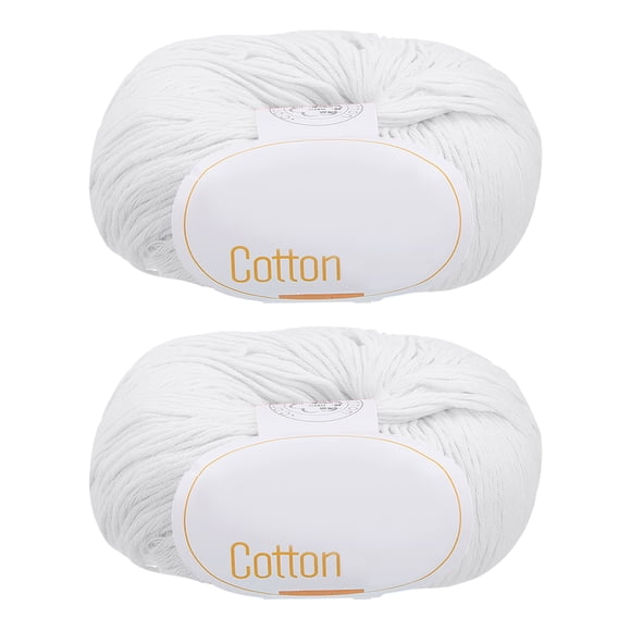 Hilo de Algodón 100% Uxcell 2 Pcs 3.53oz Por Madeja 137yards Blanco
