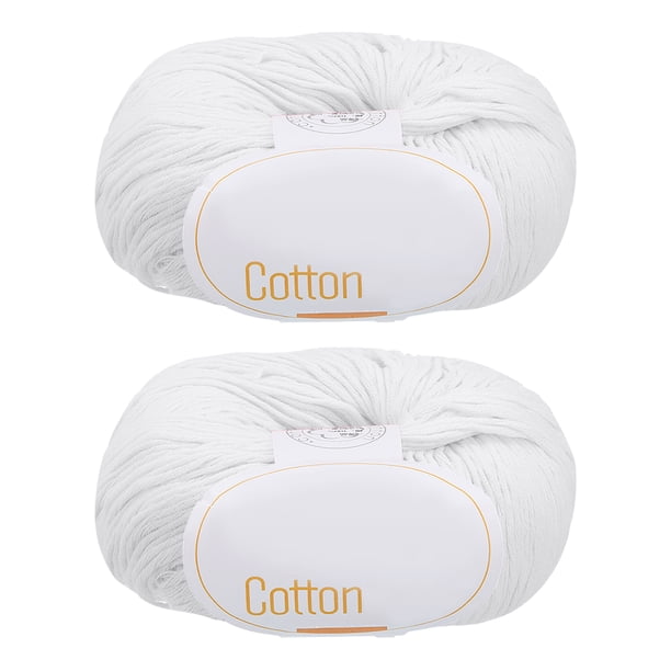 Hilo de Algodón 100% Uxcell 2 Pcs 3.53oz Por Madeja 137yards Blanco