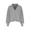 thumbnail image 4 of Babysbule Ensemble de Hauts pour Femmes Automne Plus Ventes Chandail Col Rond Manches Longues Chandail Ample Mode Décontractée Shorts Ensemble, 4 of 6