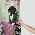 thumbnail image 3 of Creowell  Fashion Shower Curtain, Fairy Girl with Wings in a Floral Fantasy Garden Theme Flying Butterflies Printed, Bathroom Decor for Playroom Set with Hooks 36x72, 3 of 7