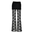 thumbnail image 3 of HNMKIU Womens Lace Detail Mesh Low Waist Stretchy Fitted with Hollow Out Design Trousers for Women Black_003,L, 3 of 5