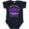 thumbnail image 3 of Inktastic Staying Strong Together Alzheimer's Awareness Purple Ribbon Boys or Girls Baby Bodysuit, 3 of 5