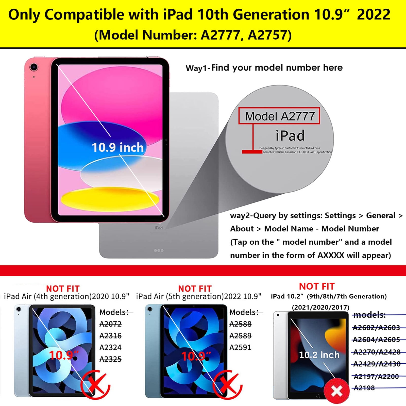 Tarise Case for Apple iPad 10th Generation 10.9 inch (2022), 360° Rotating Kickstand with Pencil Holder/ Hand Strap/ Shoulder Strap Hard PC Rugged Silicone Shockproof Stand Cover, Navy + Yellow Green