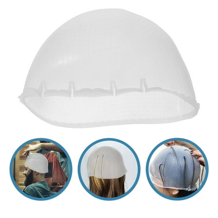 UPGRATOR Salon Hair Highlight Hat 1Pcs Reusable Silicone Cap For Hair Coloring Professional Style 14.2X7.9X0.8In