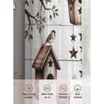 thumbnail image 6 of Bird Houses Sheer Curtains 2 Panels Set Sparrows Home Sweet Branch Star White Wood Grain Sheer Window Curtains Light Filtering Rod Pocket Voile Drapes for Bedroom Living Room 52"x45", 6 of 8