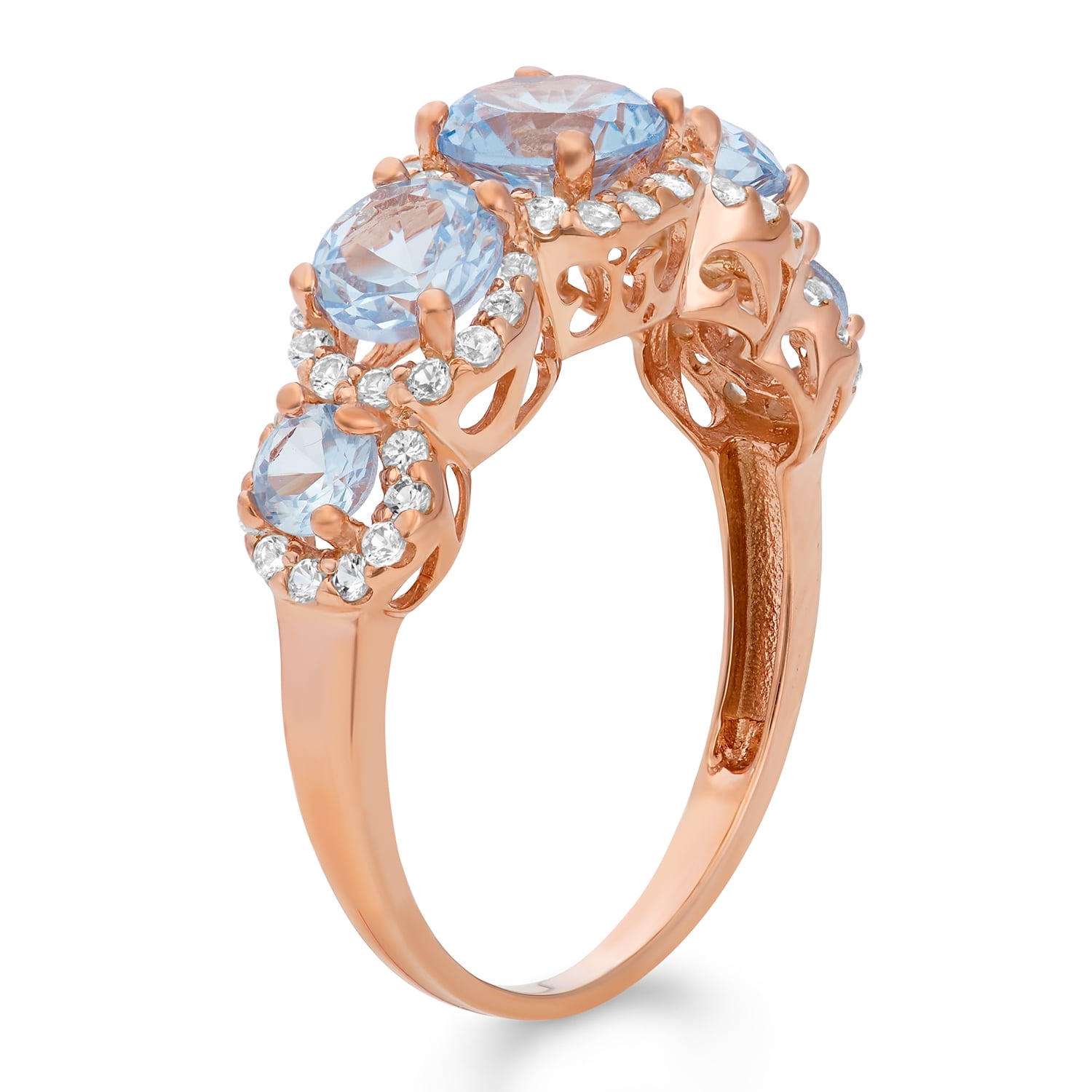 Sterling silver cr aqua ring