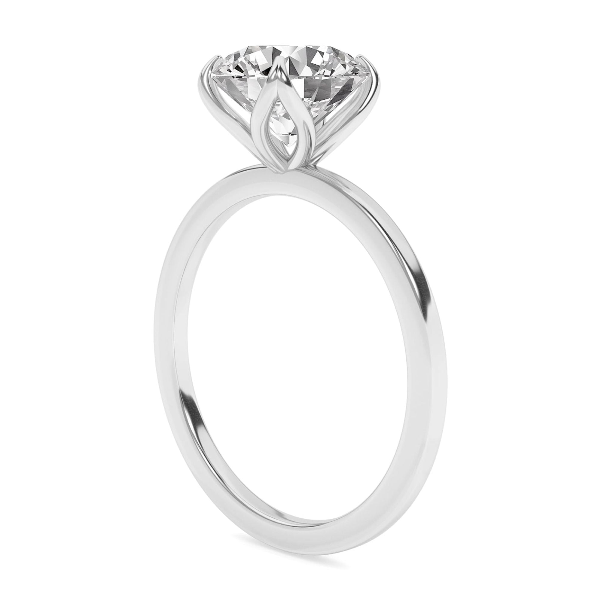 AFFY 2.00 Carat (ctw) Solitaire Style Engagement Rings For Women, Round Lab Created Moissanite Promise Ring For Her In 10k Solid White Gold | VVS1 Quality (2 Ctw) Ring Size-8.5